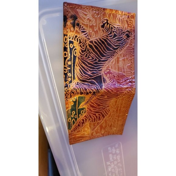 Vintage Leather Bifold Zebras Pre-owned - Picture 1 of 4
